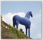 Image No : G28R2C2 : Blue Horse by Mimmo Paladino at the  Vittoriale Museum